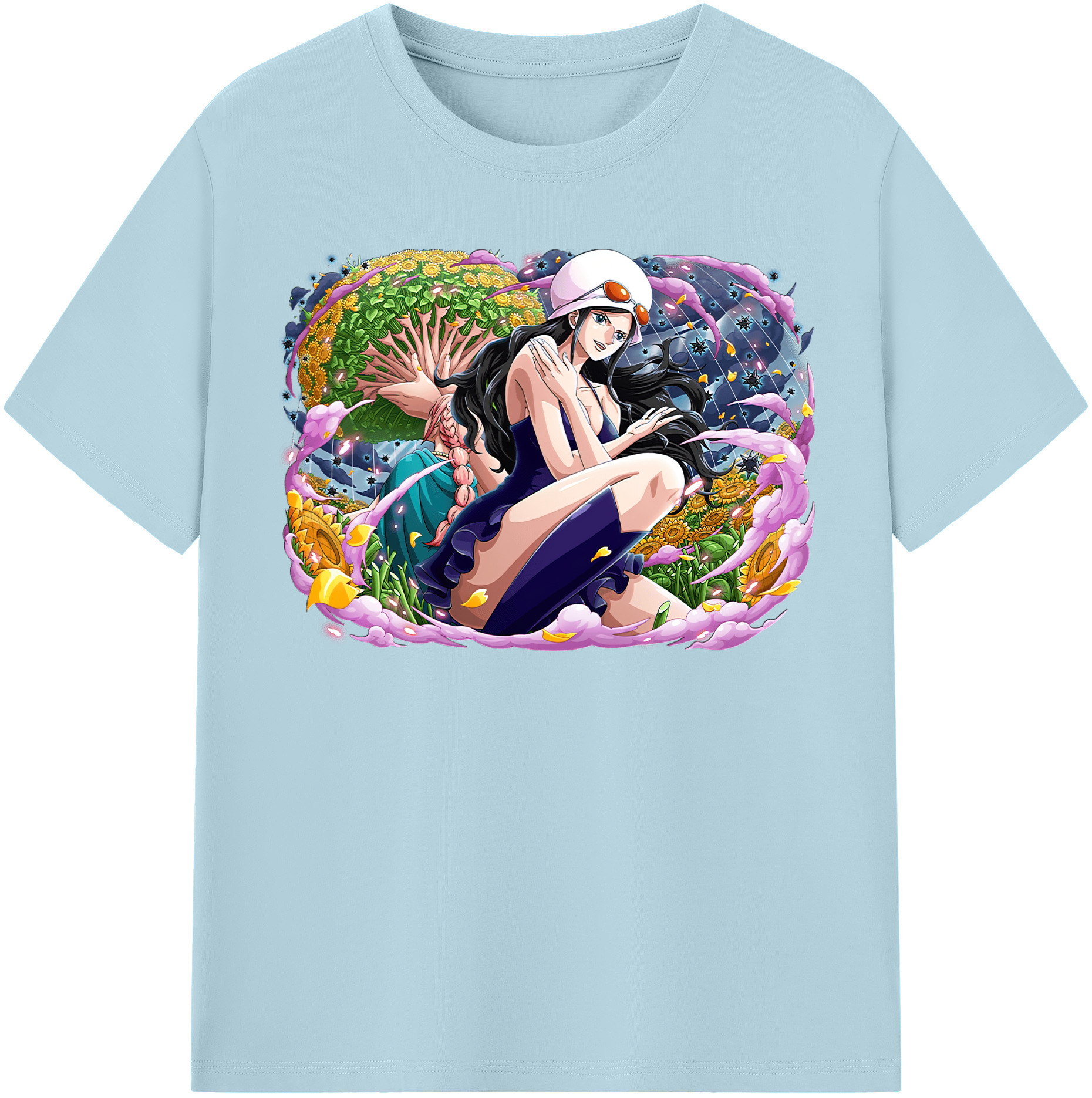 ワンピース ニコ・ロビン ONE PIECE Nico Robin 綿100％半袖Tシャツ（フロントプリント）